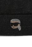 Шапка KARL LAGERFELD IKON RH LUREX BEANIE, Black - фото 4