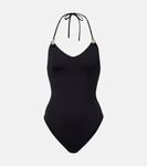 Украшенный купальник Bottega Veneta, черный - фото