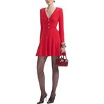 Платье мини с ажурной вязкой Self-portrait, Истинно красное - фото 4