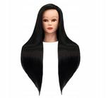 Головка тренировочная Iza 60 см черная, термоволосы + ручка, насадка парикмахерская, насадка для упражнений, Calissimo, черный - фото 3