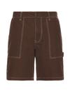Шорты карго Carpenter canvas Rhythm, chocolate - фото