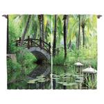 Штора twentyfour Zen Garten (2 шт), 245 см цвет braun/grün - фото