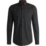 Хлопковая рубашка Hugo Printed HUGO BOSS, черный - фото