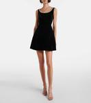 Мини-платье из бархата с кристаллами Self-Portrait, Black - фото 2