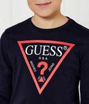 Лонгслив детский Guess с контрастным принтом, темно-синий - фото 4
