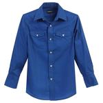 Gioberti Детская повседневная однотонная рубашка в стиле вестерн с длинными рукавами и жемчужными кнопками, цвет Royal Blue - фото