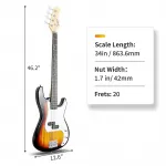 Электрогитара Glarry GP с басом и усилителем 20 Вт - Sunset - фото 8