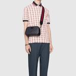 Сумка Gucci Logo Stripe Webbing Leather Shoulder Bag 'Black Red' - фото 3