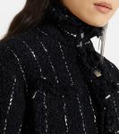 Полосатый твидовый пиджак Sacai, черный - фото 5