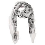 Alexander McQueen Шелковый  платок Modal Unisex белый/черный - фото