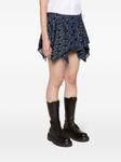 Ludovic de Saint Sernin monogram-pattern asymmetric miniskirt, синий - фото 3