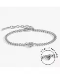 Oui non heart inline Bracelet Alex And Ani, silver - фото