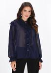 Блуза faina Button-down blouse, Navy/Blue - фото