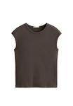 Футболка OYSHO SOFT TOUCH SHORT-SLEEVED RIB, Grey - фото 6