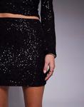 Черная мини-юбка с пайетками Asos Design - фото 5