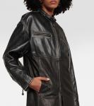 Кожаное пальто со вставками Acne Studios, черный - фото 4