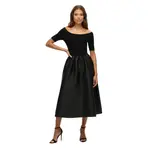Платье Superdry LBD Woven Mix midi, черный - фото