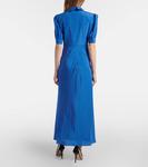 Платье макси из шелка в горошек Alessandra Rich, Bluette-Black - фото 3