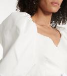 Короткая хлопковая блузка Miu Miu, Talco - фото 5