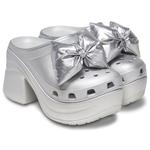 Кроссовки siren metallic bow clogs 'silver' Crocs, серебряный - фото 3
