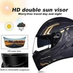 Шлем модульный Guenzo Bluetooth мотоциклетный, серый - фото 4