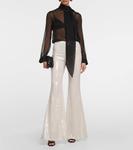 Расклешенные брюки с пайетками TALLER MARMO, белый - фото 2