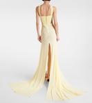 Платье с рюшами и халтер-воротом David Koma, желтый - фото 3