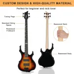 Электрогитара Glarry Burning Fire Bass - Закат - фото 5