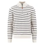 Свитер Fynch Hatton Striped half zip, белый - фото