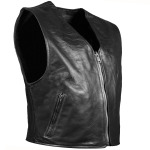 Утепленный жилет PAULGOS Leder Biker Kutte Echtleder BW12, черный - фото