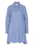 Полосатое мини-платье-рубашка SACAI, синий - фото