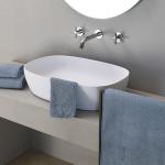 Банное полотенце Frette однотонное 70x140, голубой - фото 2