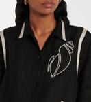 Льняная рубашка с вышивкой краба Eres, нуар - фото 4