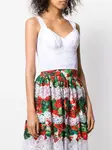 Укороченный топ с кружевом DOLCE & GABBANA, белый - фото 3
