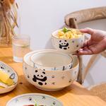 CERAMICS Panda Bowl And Plate Set набор из 2 предметов: миска и тарелка 7 дюймов (17.8 см) для супа и риса - фото 6