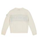 Шерстяной вязаный свитер интарсия с логотипом Moncler Enfant, черный - фото 4