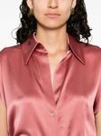 Шелковая рубашка Vince, розовый - фото 5