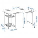 Стол письменный Ikea Lagkapten/Spand 120х60, 2 полки, белый/черный - фото 2