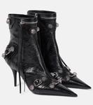 Кожаные ботильоны Cagole Balenciaga, черный - фото