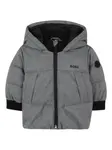 Пуховик с капюшоном BOSS Kidswear, серый - фото