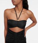 Платье миди из джерси с рюшами Blumarine, Nero - фото 4