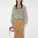 Свитшот с принтом логотипа Acne Studios, серый - фото 4