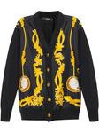Шерстяно-шелковый кардиган Versace, черный - фото