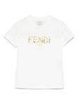Футболка с логотипом Fendi Kids, белый - фото