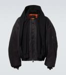 Камуфляжный худи-бомбер Balenciaga, черный - фото