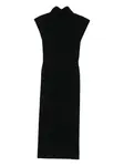 Платье миди без рукавов Alberta Ferretti, черный - фото