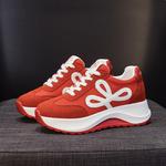 Дышащие утолщенные кроссовки на платформе для увеличения роста Low Top POOQ, бежевый - фото 4