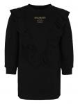 Платье Balmain Kids с оборками и логотипом, черный - фото