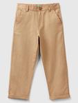 Тканевые брюки Benetton, светло-коричневый - фото