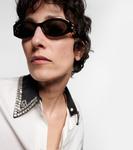 Овальные солнцезащитные очки Interlocking G Gucci, Black-Black-Grey - фото 6